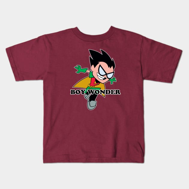 THE BOY WONDER Kids T-Shirt by ROBZILLA